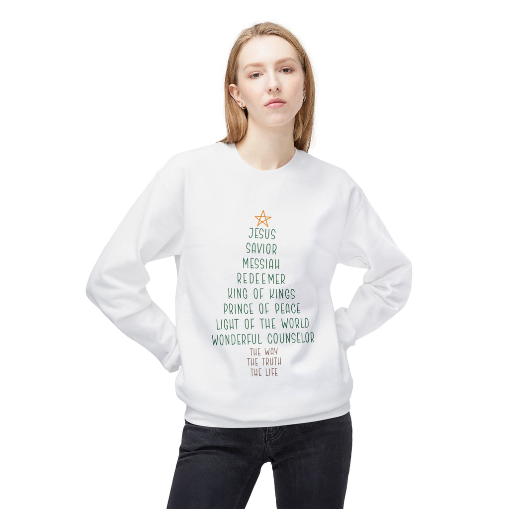 Christian Christmas Sweatshirt - Jesus Tree Design
