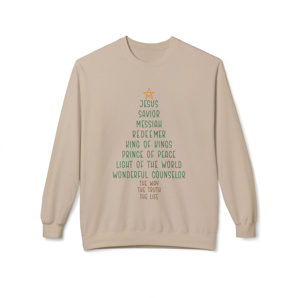 Christian Christmas Sweatshirt - Jesus Tree Design