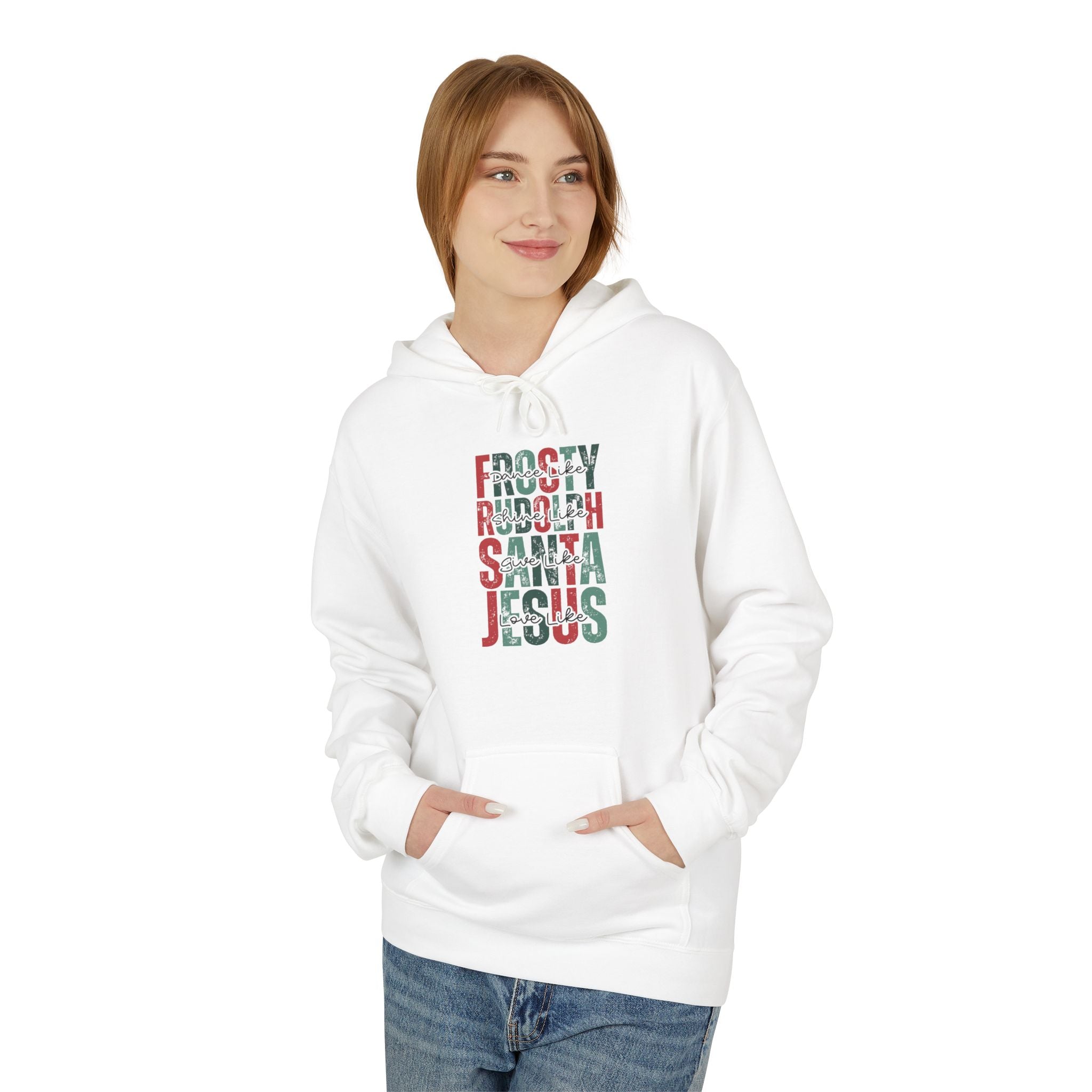 Holiday Fun Hoodie: Frosty Rudolph Santa Jesus Design