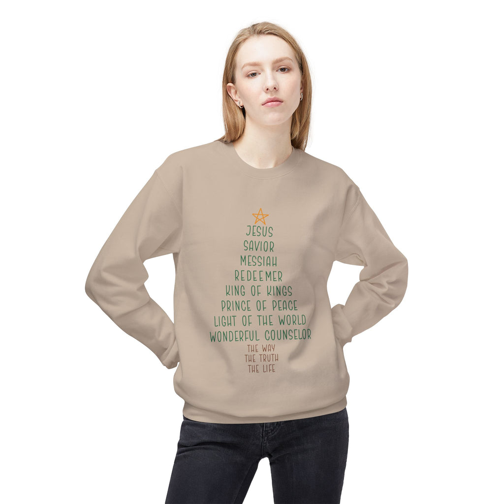 Christian Christmas Sweatshirt - Jesus Tree Design