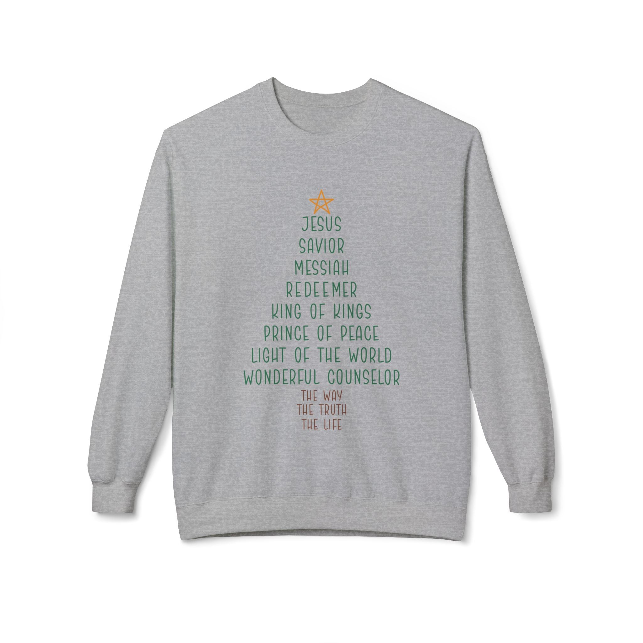 Christian Christmas Sweatshirt - Jesus Tree Design