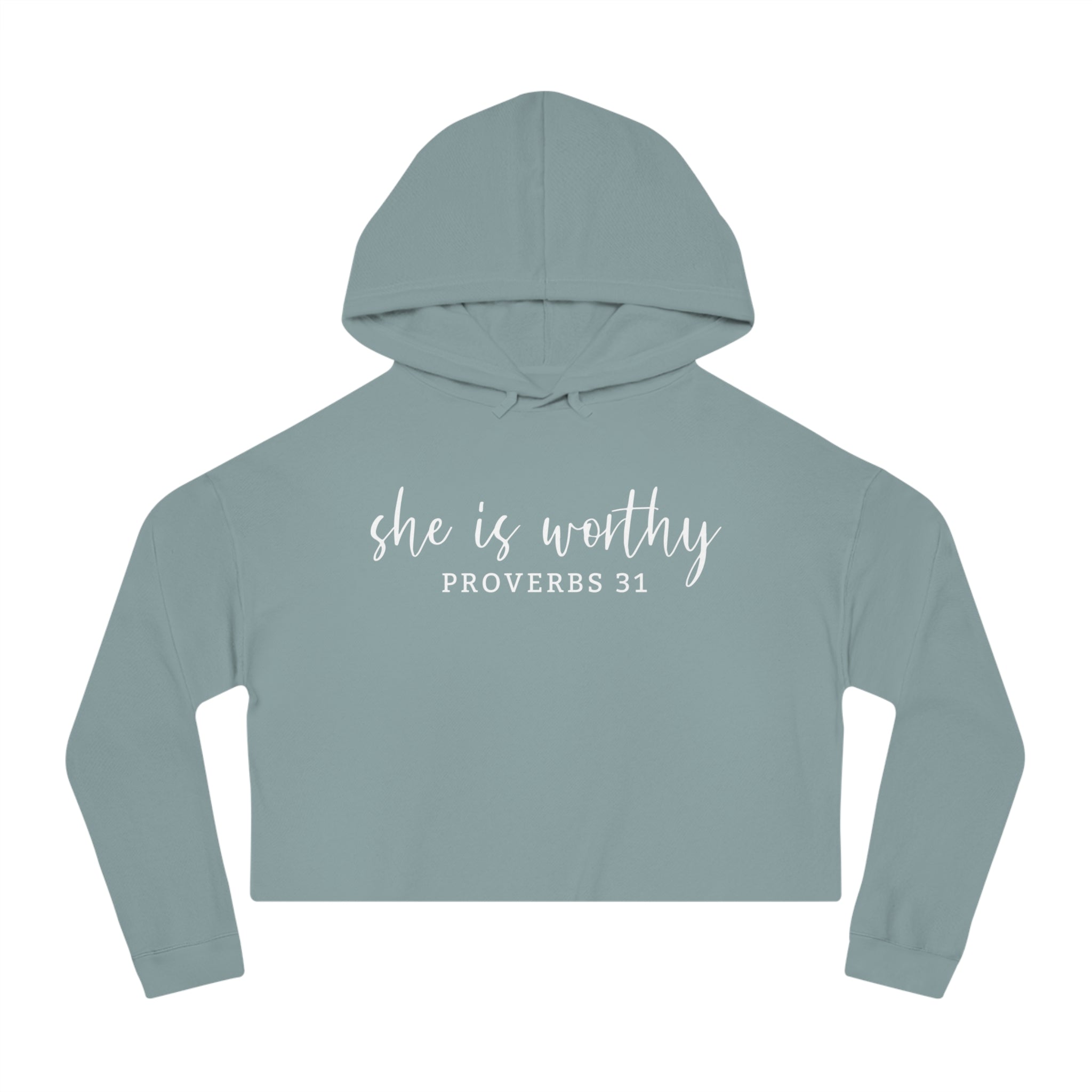 She Is Worthy-Cropped Hoodie