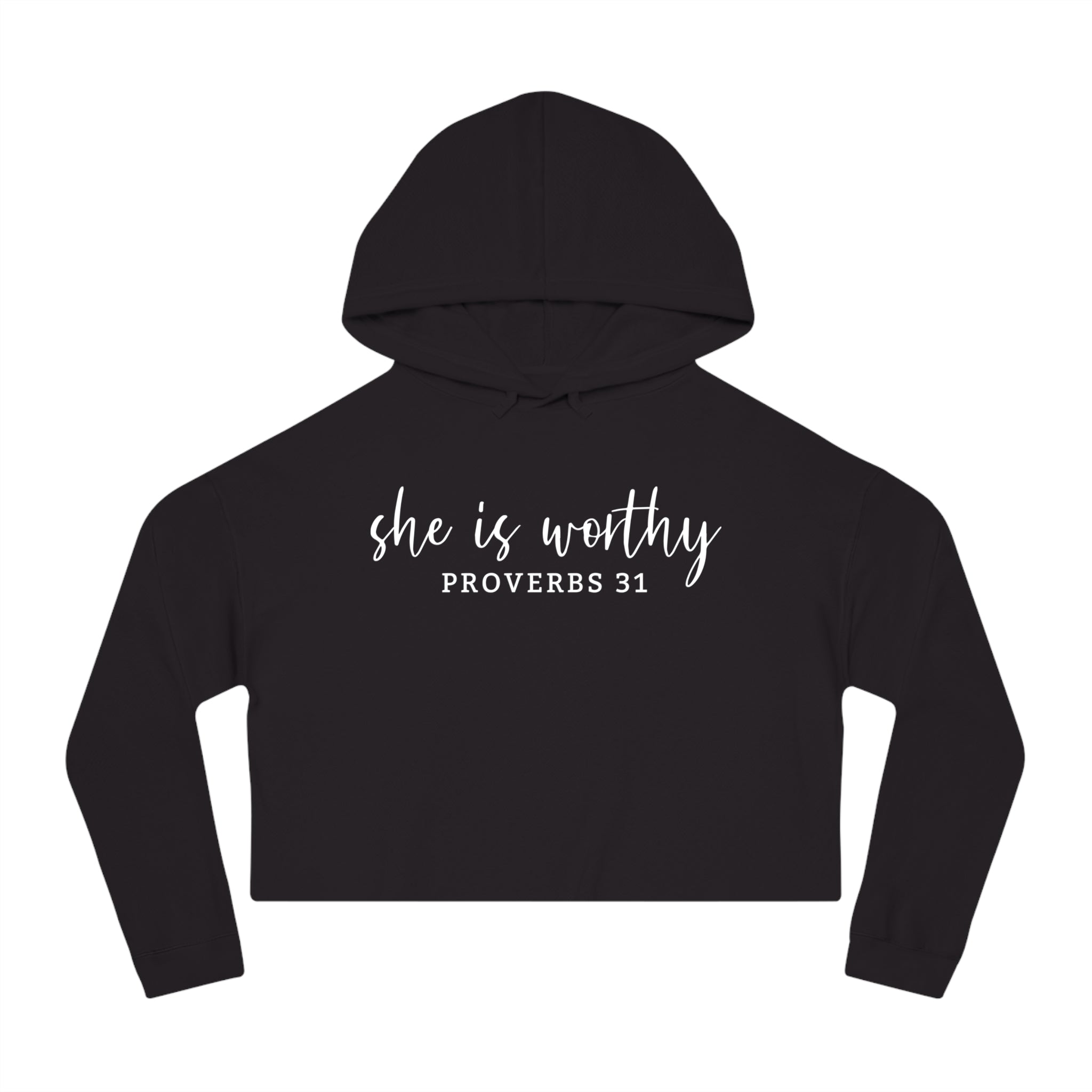 She Is Worthy-Cropped Hoodie