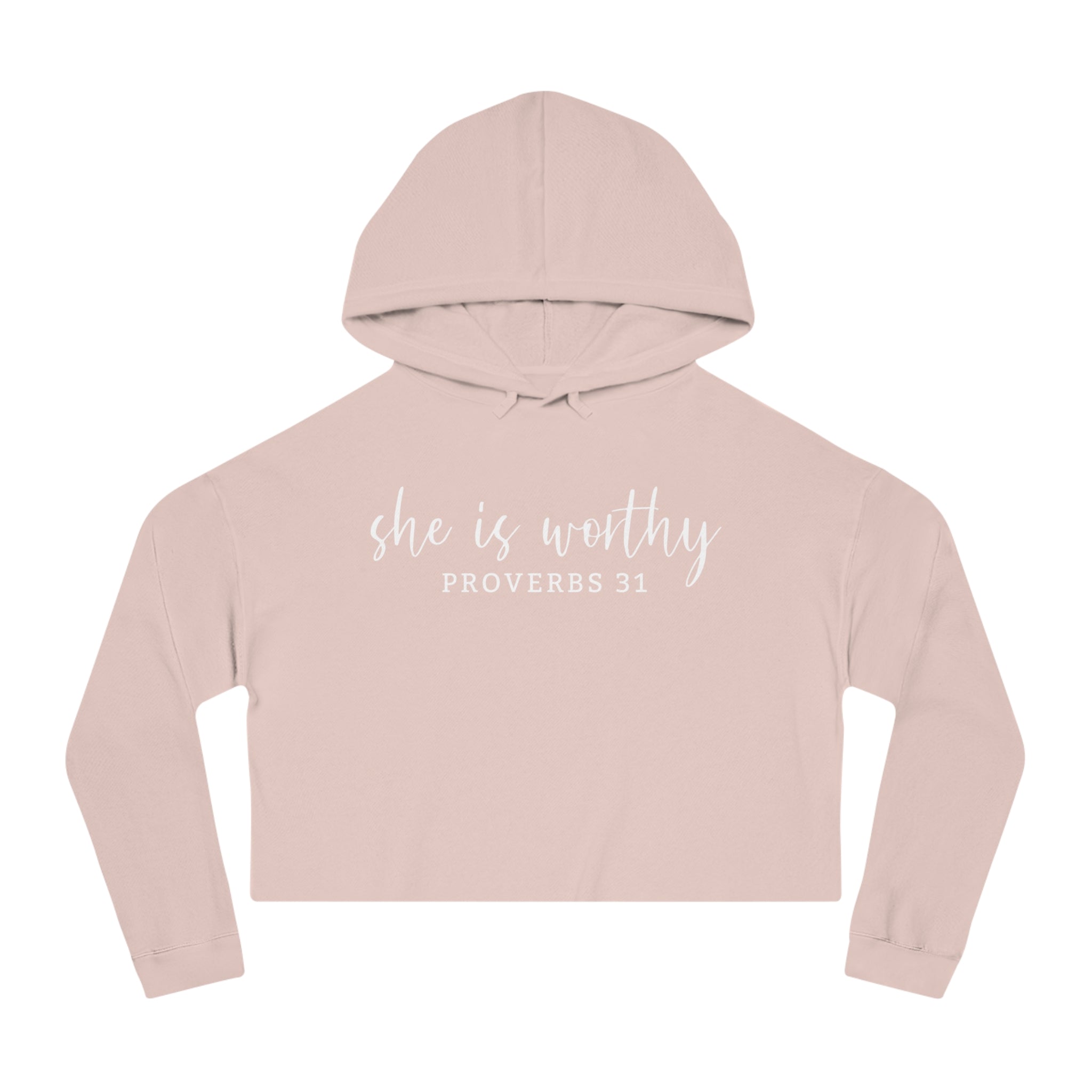 She Is Worthy-Cropped Hoodie