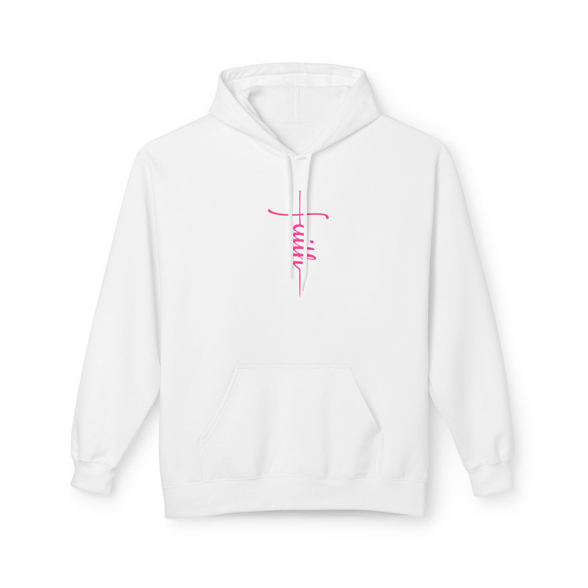 Elegant Minimalist Fleece Hoodie with Pink Detail