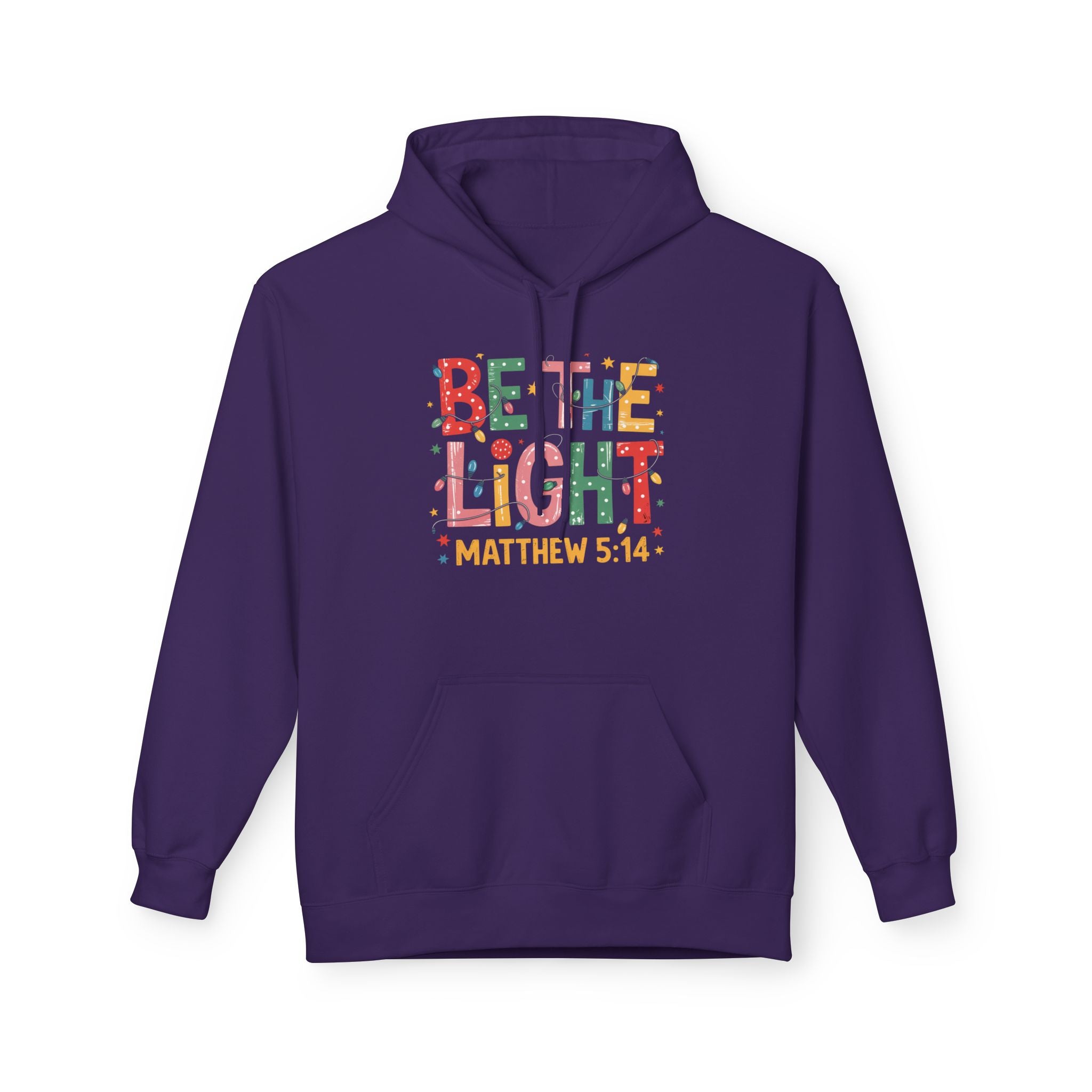 Inspirational Fleece Hoodie - 'Be the Light' Matthew 5:14