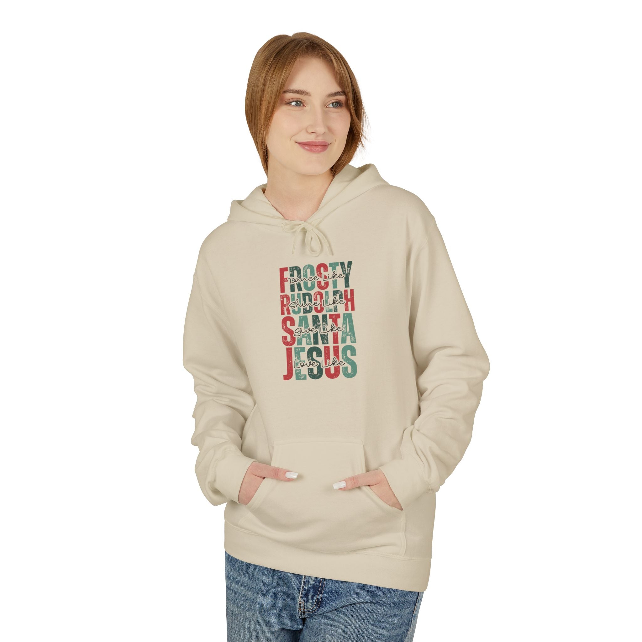 Holiday Fun Hoodie: Frosty Rudolph Santa Jesus Design