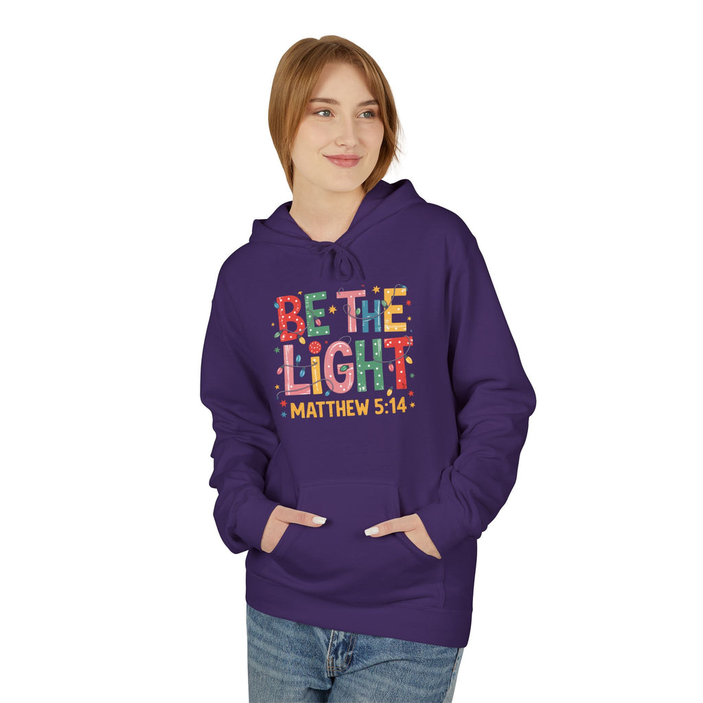 Inspirational Fleece Hoodie - 'Be the Light' Matthew 5:14