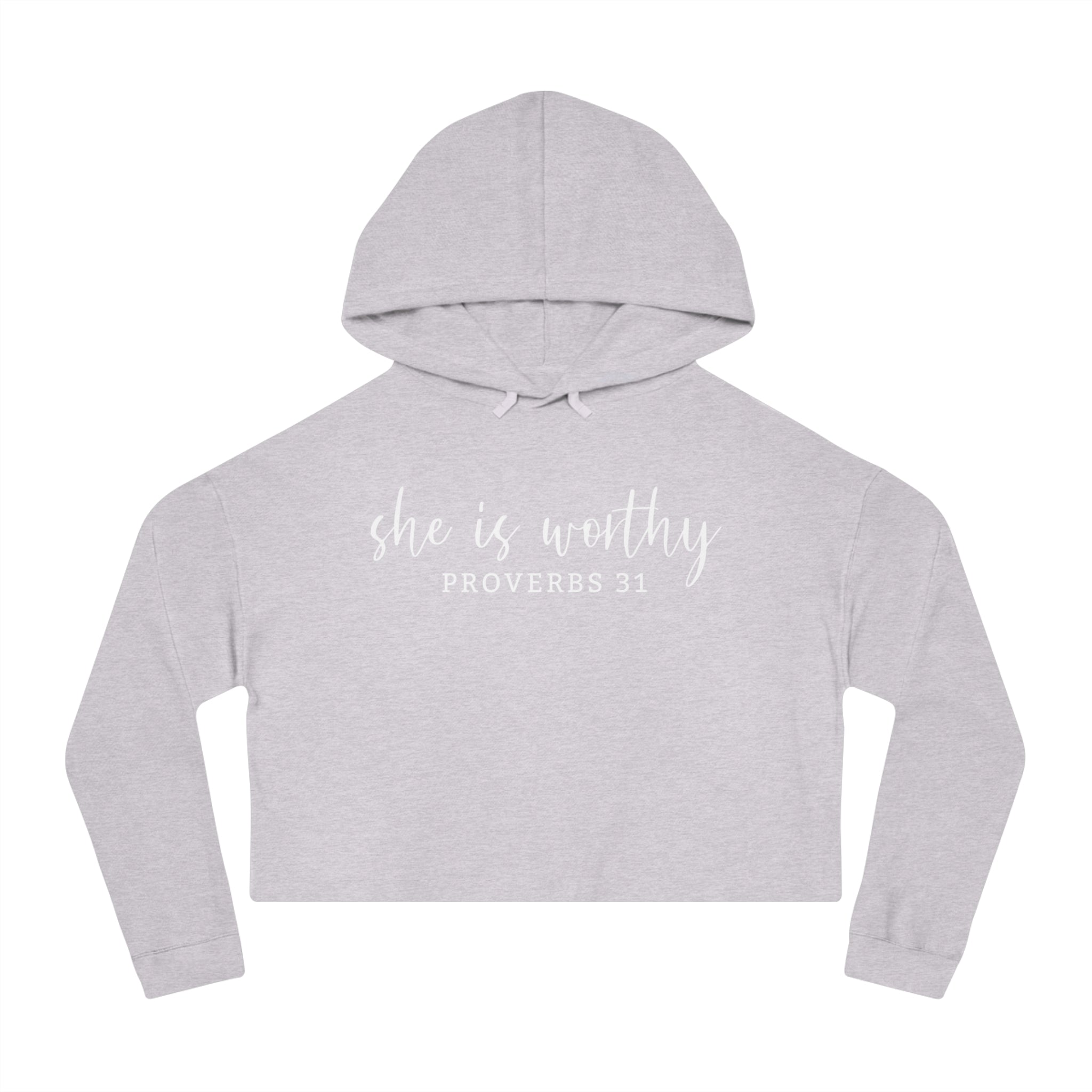 She Is Worthy-Cropped Hoodie
